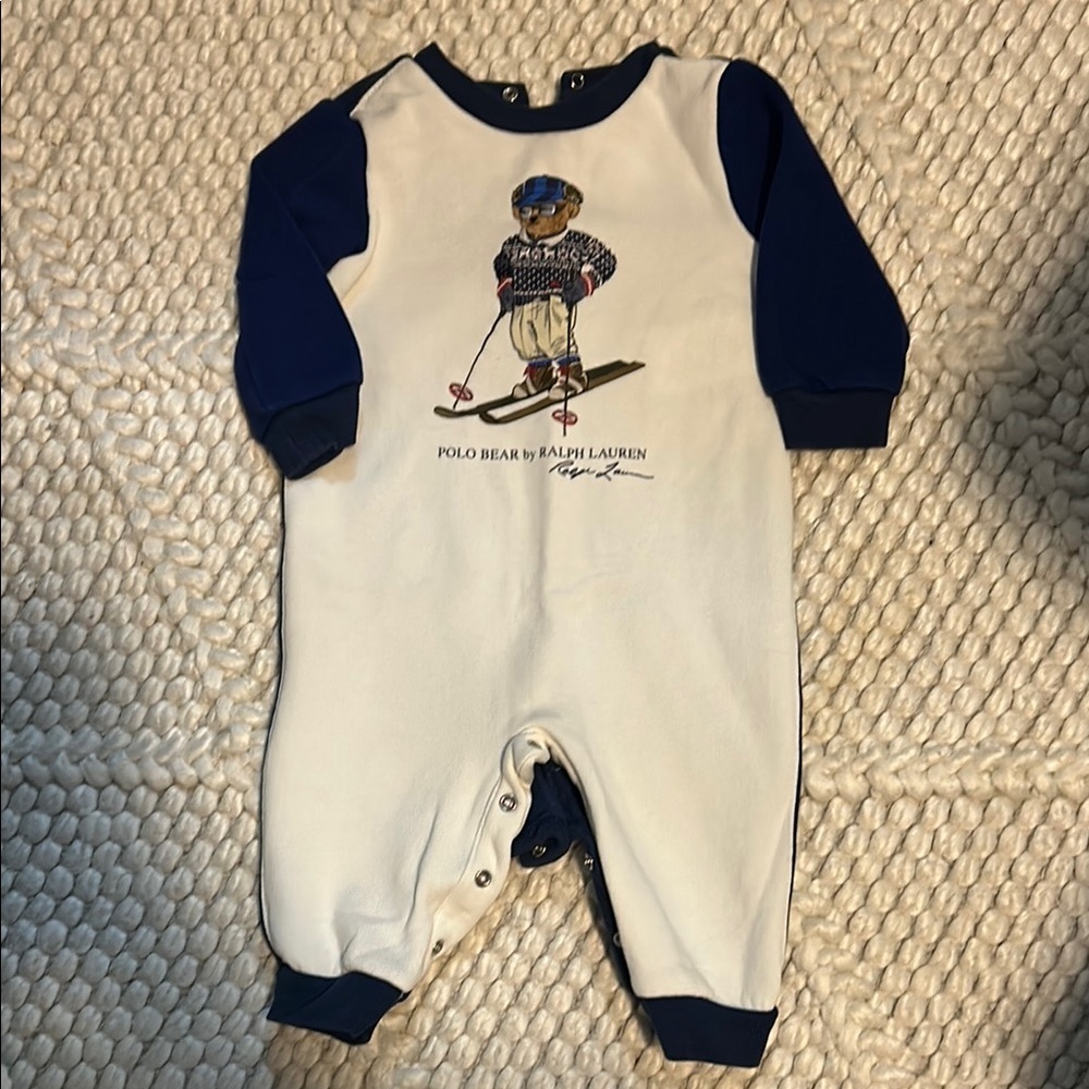 Ralph Lauren Kids One Piece - Cream with Blue